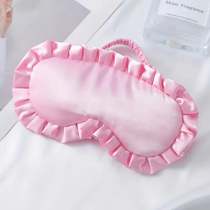 Frill Trim Mulberry Silk Sleeping Eye Mask