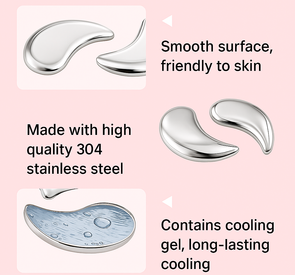 2pcs Stainless Steel Mini Cooling Eye Pads