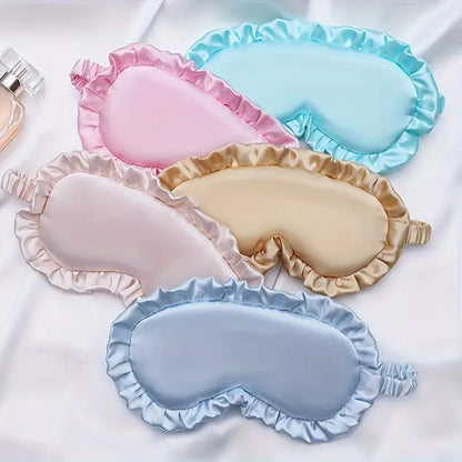 Frill Trim Mulberry Silk Sleeping Eye Mask